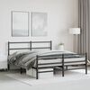 vidaXL Estrutura de cama com cabeceira e p&eacute;s 160x200 cm metal preto