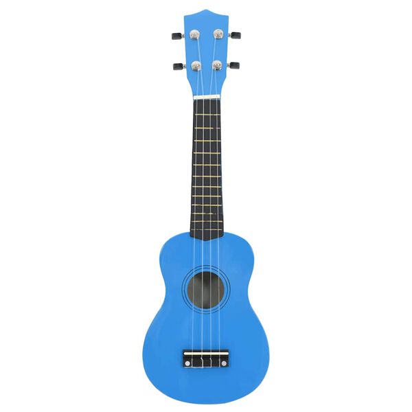 vidaXL Conjunto ukulele soprano infantil com saco 23" azul-beb&eacute;