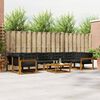 vidaXL Conjunto de Sof&aacute;s para Exterior 8 pcs Natural e Preto
