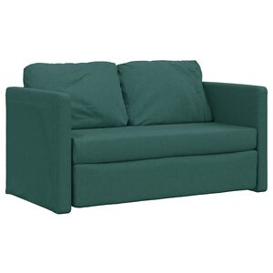 vidaXL Sof&aacute;-cama sem p&eacute;s 112x174x55 cm tecido verde-escuro