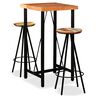 vidaXL Conjunto de bar 3 pcs madeiras de ac&aacute;cia maci&ccedil;a e recuperada