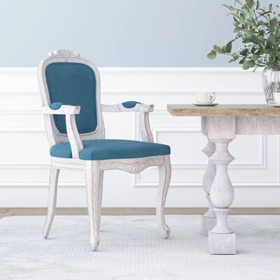 vidaXL Cadeira de jantar 62x59,5x100,5 cm veludo azul