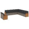 vidaXL 11 pcs conjunto sof&aacute;s de jardim c/ almofad&otilde;es vime PE cinzento
