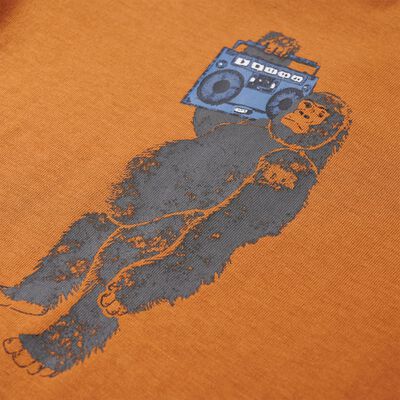T-shirt de manga comprida para criança ocre-escuro 92