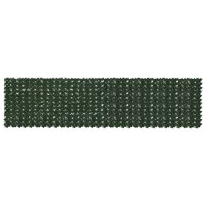 vidaXL Tela de Varanda com Folhas Verde-Escuro 400 x 100 cm