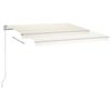 vidaXL Toldo retr&aacute;til manual com LED 450x350 cm cor creme