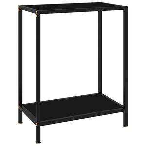 vidaXL Mesa consola 60x35x75 cm vidro temperado preto