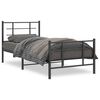 vidaXL Estrutura de cama com cabeceira e p&eacute;s 90x200 cm metal preto