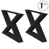 vidaXL P&eacute;s para mesa de centro 2 pe&ccedil;as preto 60x(30-31,3) cm a&ccedil;o