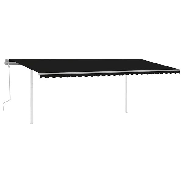 vidaXL Toldo retr&aacute;til manual com postes 6x3 m antracite