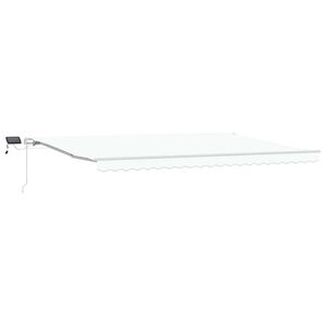 vidaXL Toldo retr&aacute;til Branco 500 &times; 350 cm Tecido e Alum&iacute;nio