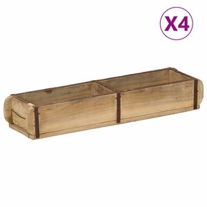 vidaXL Tabuleiro com armazenamento 4 pcs Castanho 57 x 15 x 9 cm
