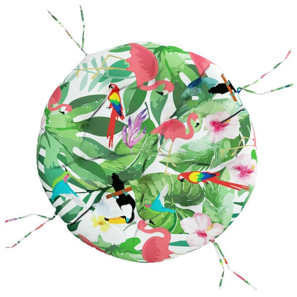 vidaXL Almofad&atilde;o redondo &Oslash; 100 x11 cm tecido oxford multicor