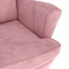 vidaXL Poltrona de descanso com banco veludo rosa