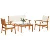 vidaXL Conjunto de Sof&aacute; de Jardim 4 pcs Castanho 120 x 65,5 x 79 cm