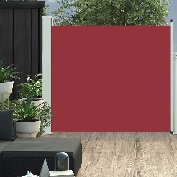 vidaXL Toldo lateral retrátil para pátio 100x300 cm vermelho