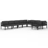 vidaXL 9 pcs conjunto lounge jardim com almofad&otilde;es alum&iacute;nio antracite
