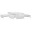 vidaXL Conjunto de mesas de centro 100x100x26,5 cm branco brilhante