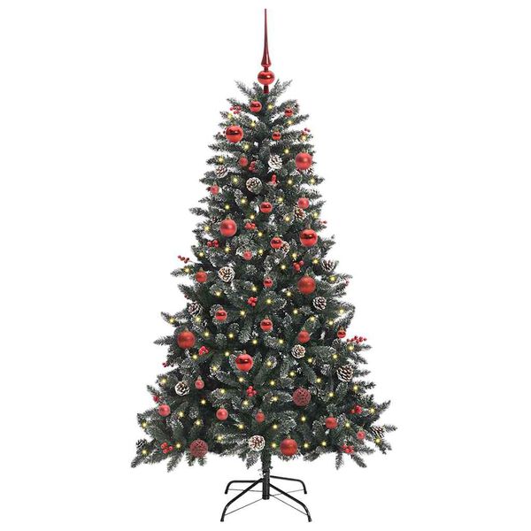 vidaXL &Aacute;rvore de Natal Artificial Verde 150 cm PVC, Pl&aacute;stico e A&ccedil;o