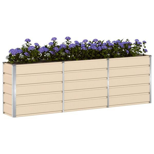 vidaXL Floreira Ivory 160 x 40 x 75 cm A&ccedil;o
