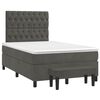 vidaXL Cama boxspring com colch&atilde;o 120x190 cm veludo cinzento-escuro