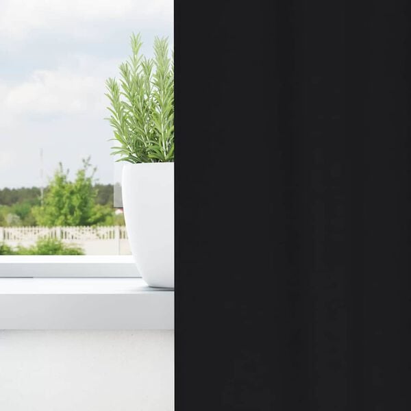 vidaXL Cortinas Blackout com Argolas 2 pcs Preto 140 x 140 cm