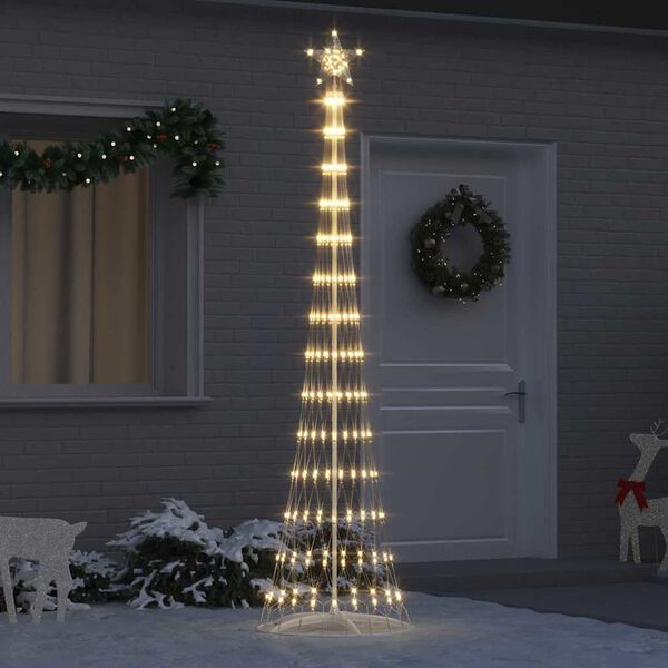 vidaXL &Aacute;rvore de Natal LED Branco quente 70 x 70 x 250 cm Metal