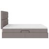 vidaXL Cama com cabeceira Cinzento-acastanhado 200 x 200 cm tecido
