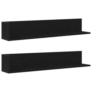 vidaXL Prateleiras parede 2pcs 100x16,5x16,5cm derivados madeira preto