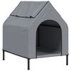 vidaXL Casota para c&atilde;es tecido oxford e a&ccedil;o cinza-claro