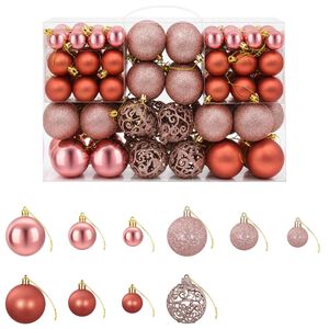 vidaXL Enfeites de Natal 100 pcs 3 / 4 / 6 cm rosa