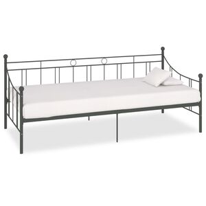 vidaXL Estrutura sof&aacute;-cama 90x200 cm metal cinzento