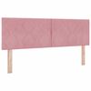 vidaXL Cama Box Spring LED com colch&atilde;o Rosa 160 x 200 cm Veludo