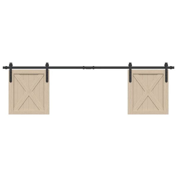 vidaXL Kit p/ porta de arm&aacute;rio deslizante 183 cm a&ccedil;o carbono