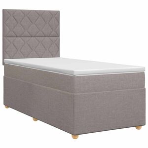 vidaXL Cama box spring com colch&atilde;o Cinzento-acastanhado 80 x 200 cm