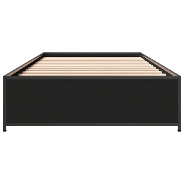 vidaXL Estrutura de cama 90x200 cm derivados de madeira/metal preto