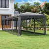 vidaXL Tenda festas c/ 10 paredes laterais rede 3x12 m PEAD antracite