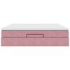 vidaXL Estrutura de cama otomana com colch&atilde;o 160x200 cm veludo rosa