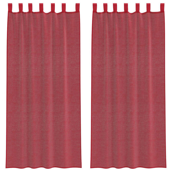 vidaXL Cortinas de voile com laços 2 pcs vermelho tinto 140x245 cm