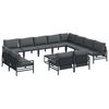 vidaXL Conjunto de Sof&aacute; de Jardim 13 unid. Preto A&ccedil;o