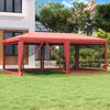 vidaXL Tenda p/ festas c/ 6 paredes laterais rede 6x4 m PEAD vermelho