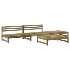 vidaXL 4 pcs conjunto lounge de jardim madeira de pinho impregnada