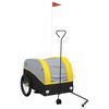 vidaXL Reboque para bicicleta 45 kg ferro preto e amarelo