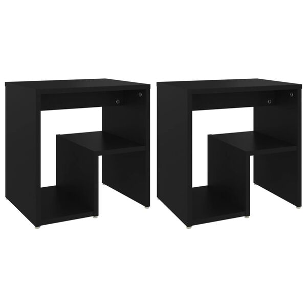 vidaXL Mesas de cabeceira 2 pcs 40x30x40 cm derivados de madeira preto