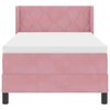 vidaXL Cama Box com colch&atilde;o com cabeceira Rosa 200 x 100 cm Poli&eacute;ster