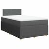 vidaXL Cama com molas/colch&atilde;o 120x200 cm tecido cinzento-escuro