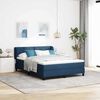 vidaXL Cama box spring com colch&atilde;o Azul 140 x 190 cm tecido