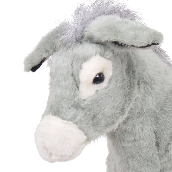 vidaXL Burro de montar em peluche cinzento XXL