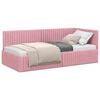 vidaXL Estrutura de Cama de Canto Rosa 90 cm x 200 cm Veludo