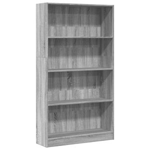 vidaXL Estante 80x24x143 cm derivados de madeira cinzento sonoma